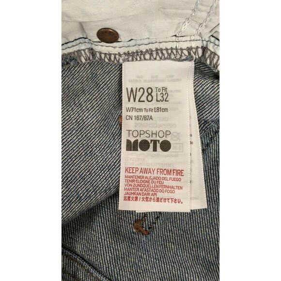 Topshop Womens Size W28 L32 Blue Distressed Mid Rise Skinny Denim Jeans - Picture 8 of 10